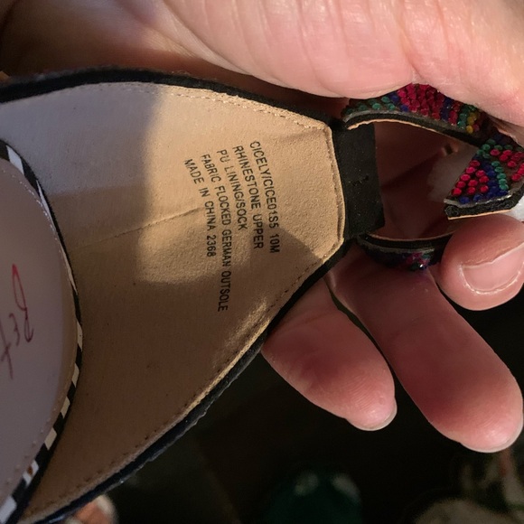 betsey johnson sandals multi color stone new - Picture 7 of 7